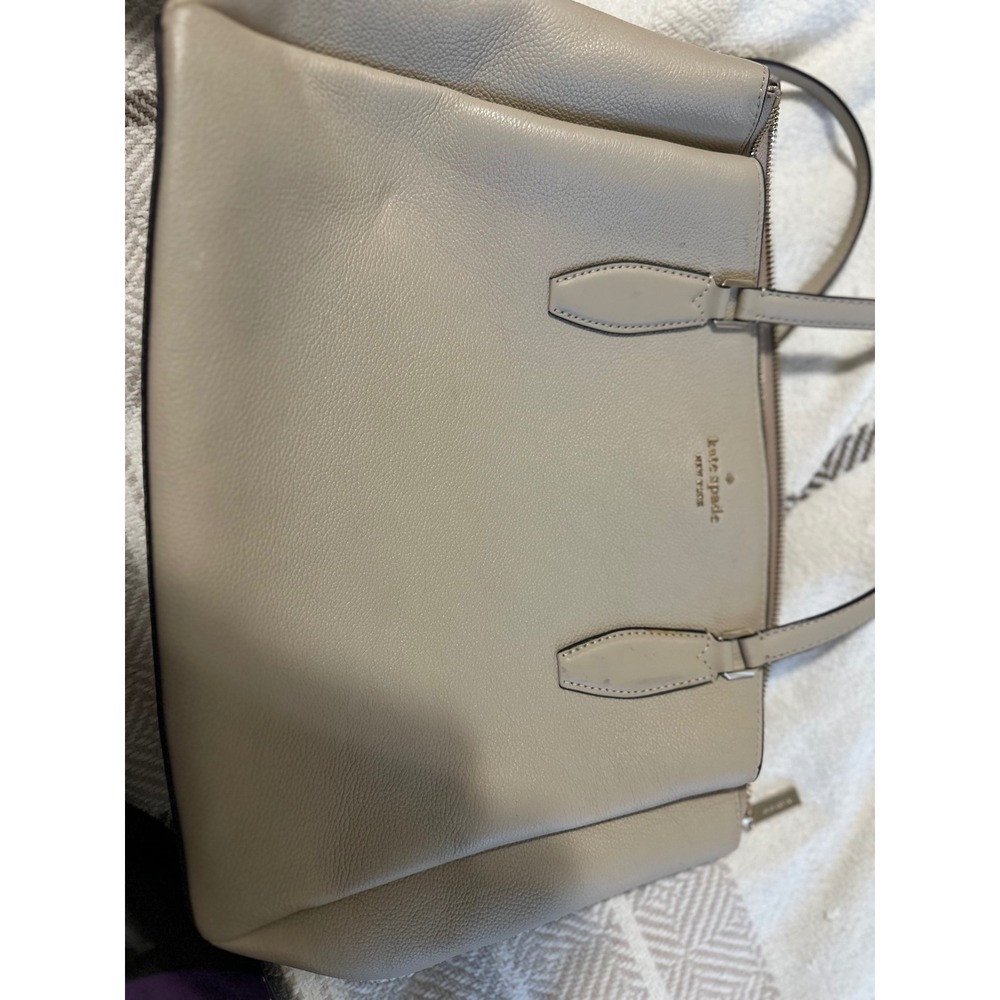 Kate Spade New‎ York Beige Leather Satchel Handbag Shoulder Bag Purse